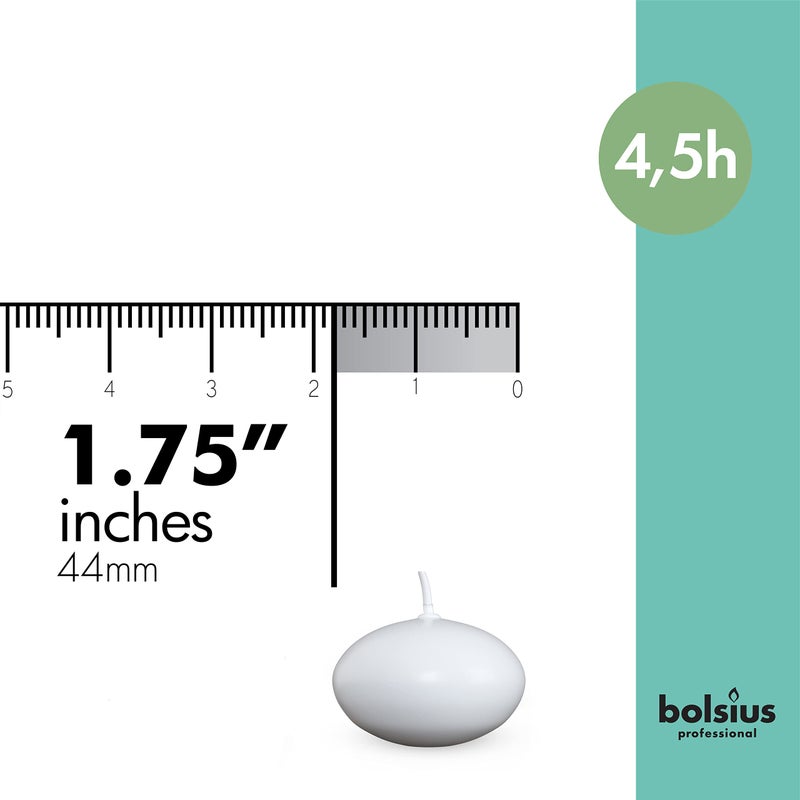 Bolsius Unscented 1.75" Floating Candles â€“ Set of 40 White Floating Candles â€“ Cute and Elegant Burning Candles â€“ Candles with Nice and Smooth Flame â€“ Party Accessories - Image 2